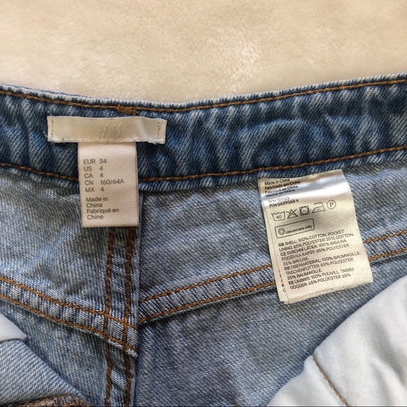 H&M High Rise Scalloped Hem Button-fly Jean Shorts Size 4 - Picture 6 of 10
